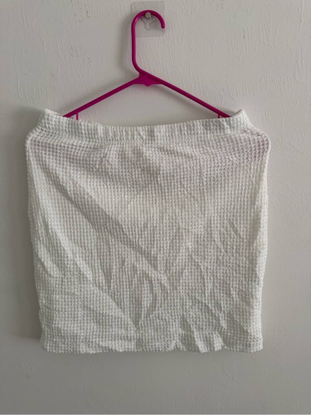 Women's White Textured Knit Skirt